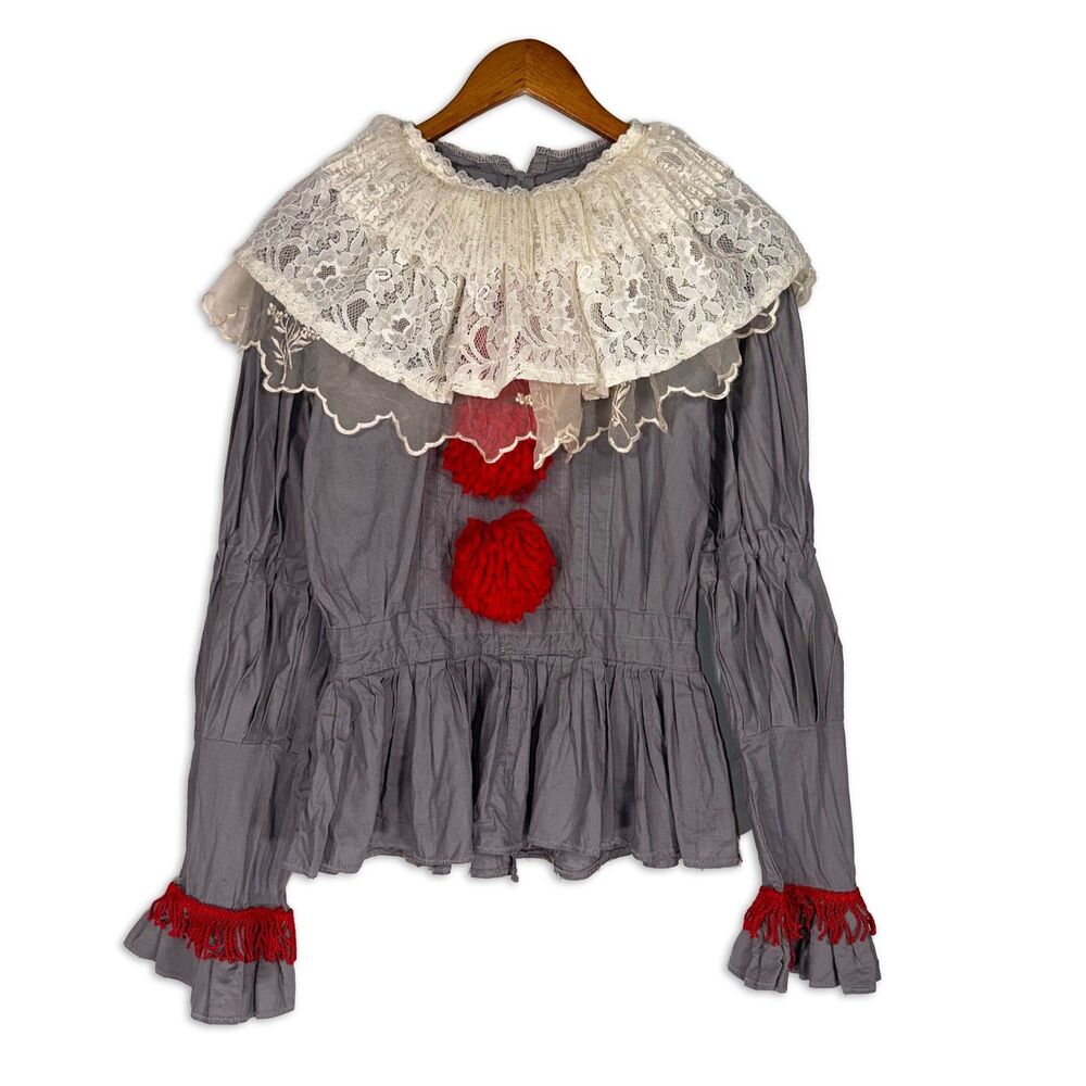 Handmade Pennywise Clown Costume Top Adult S/M Horror Cosplay Halloween IT
